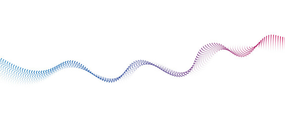 Flowing Dot Wave halftone gradient pattern on transparent background	
