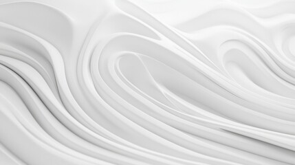 Obraz premium A close-up view of smooth, flowing white waves that create an abstract and minimalist appearance, showcasing texture and fluidity.