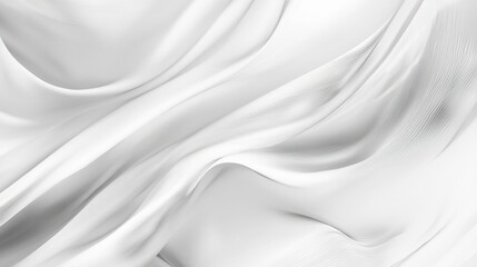 Fototapeta premium A smooth abstract white fabric texture with flowing waves and gentle curves, creating a soft and elegant appearance. Perfect for backgrounds.