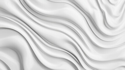 Obraz premium An abstract design showcasing smooth, flowing white waves that create a sense of depth and texture in an artistic layout.