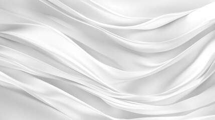 Obraz premium The image showcases flowing white fabric with elegant waves and folds, creating a serene and soft visual effect. Ideal for backgrounds or design.