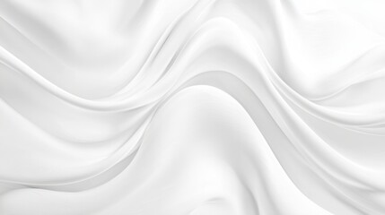 Fototapeta premium A smooth, flowing white fabric background creates a sense of elegance and simplicity. The gentle waves add texture and depth to the image.