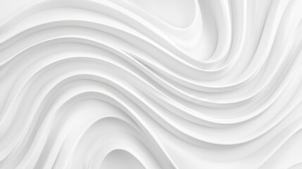 Obraz premium An abstract design featuring smooth, flowing white waves. The patterns create a serene and modern aesthetic, ideal for backgrounds or artistic purposes.