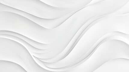 Obraz premium This image features a smooth, flowing abstract design with layered white waves creating depth and texture. It represents creativity and modern aesthetics.