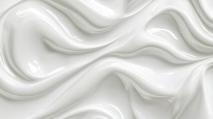 Obraz premium This image features a smooth and glossy white surface with flowing, wave-like patterns that create a sense of depth and texture.