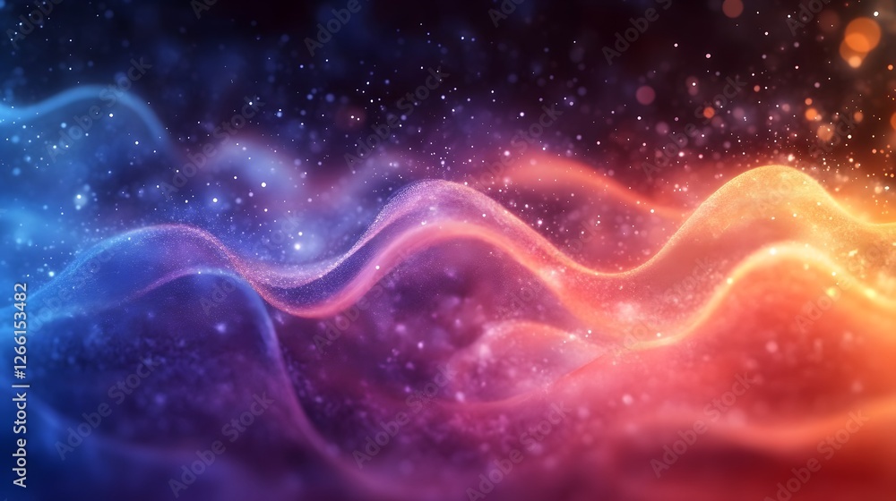 Aufkleber nebulous aurora, wavy gradient with sparkling particles and dynamic lighting