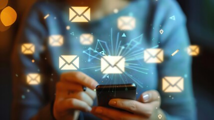 Close-up of someone building a business email list with a free tool on their phone 