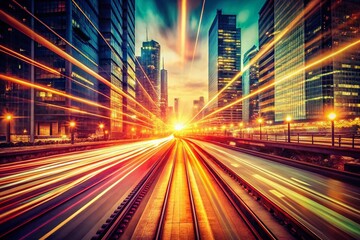 Fototapeta premium Vintage Futuristic Speed: Abstract Digital Technology Background
