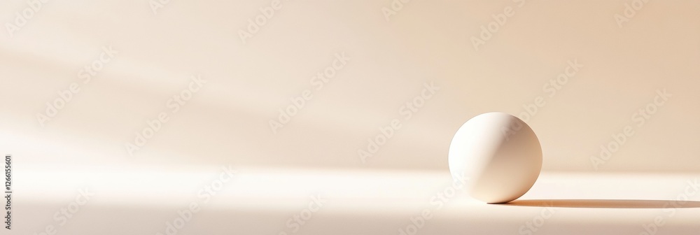 Leinwandbilder simple white sphere positioned on a smooth surface with soft lighting highlighting its curves and sh