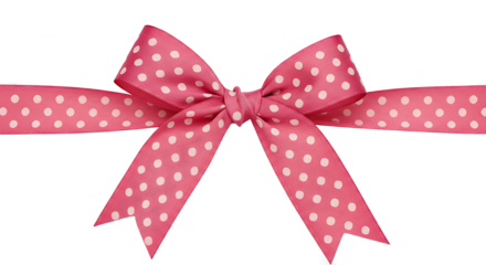 Pink Polka Dot Ribbon Bow Gift Wrapping Decoration Transparent Background