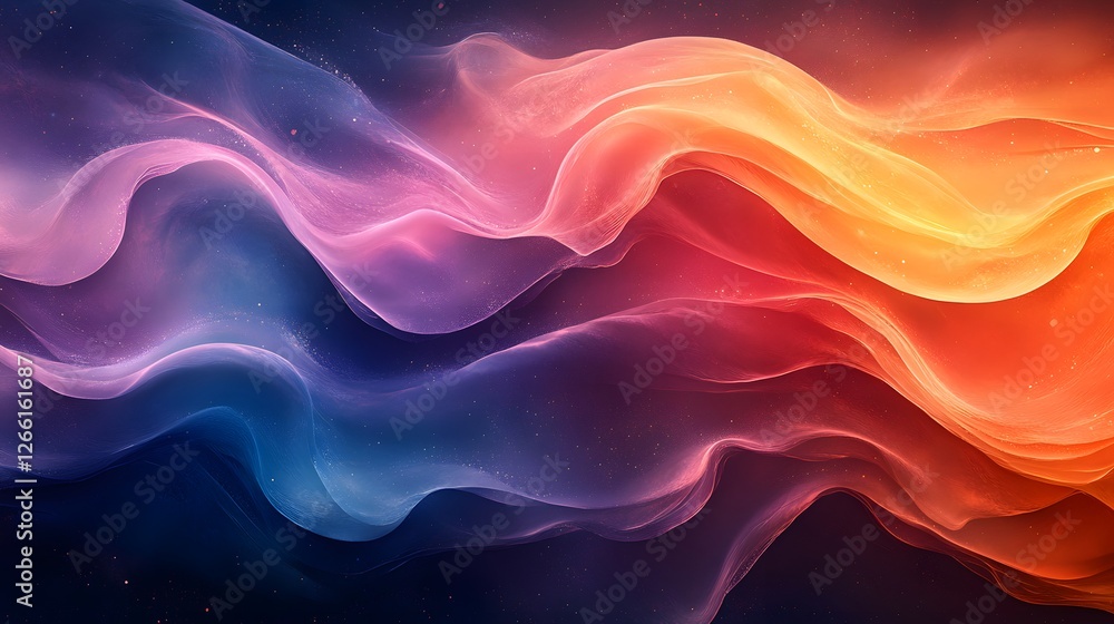 Aufkleber abstract cosmic aurora borealis waves flowing with ethereal luminescence