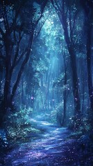Fototapeta premium Surreal landscape representing the peace of Laylatul Qadr, with gentle light falling like rain, ethereal atmosphere