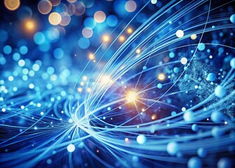 Fototapeta premium Vintage Style Abstract Data Visualization: Dynamic Blue Swirls & Lines