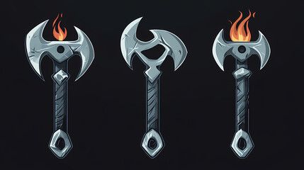 Simple adjustable wrench icons, simple style design inspiration for any interface and purpose. Shadowfire Summoners. Illustration