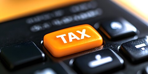 Calculator with tax button office product image close-up professional financial tool