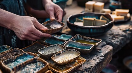 Close-up photo of handmade soap sample
