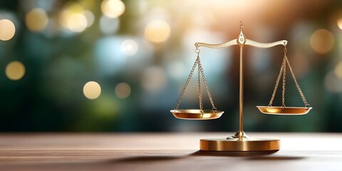 Legal concept of scales of justice in studio setting with person focused on justice and equity