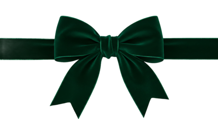 Emerald Green Velvet Bow Ribbon Gift Wrapping Decor Isolated HD