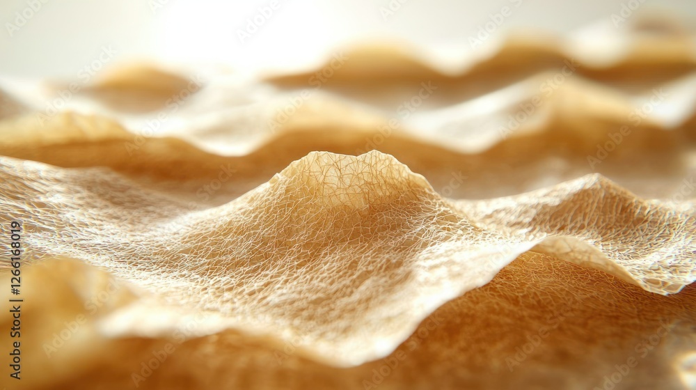 Poster textile waves. brown abstract fabric ridges under soft light for design assets