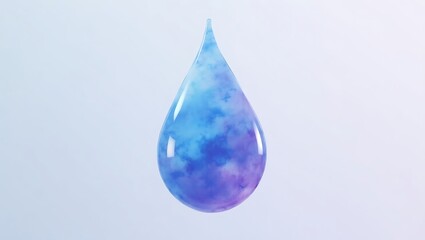 Fototapeta premium Vibrant watercolor droplet - Purity and renewal - Environmental awareness campaign