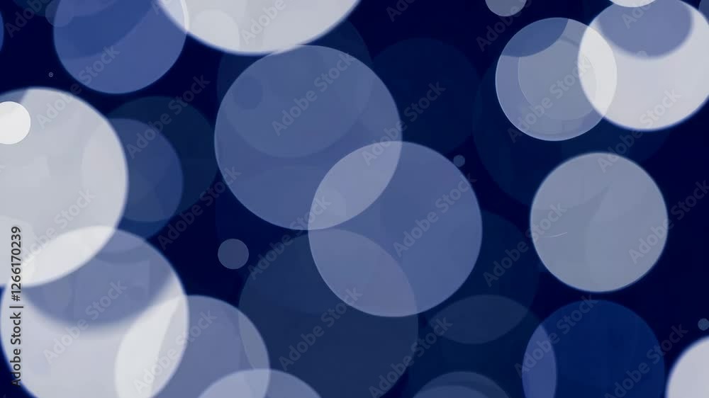 Poster Bokeh light circles on dark background, abstract glowing pattern concept