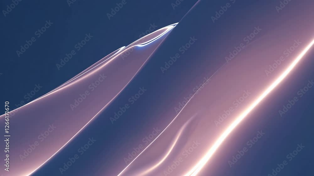 Poster abstract blue and pink smooth gradient with wavy lines, futuristic design concept