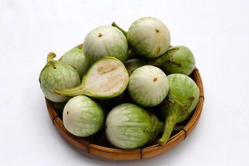 Thai green eggplant, fresh organic vegetables