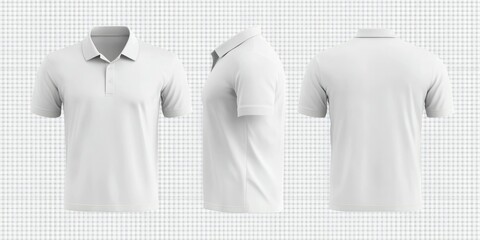 White Mens Short Sleeve Polo Shirt Mockup