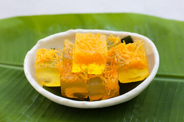 Thai sweet egg floss jelly