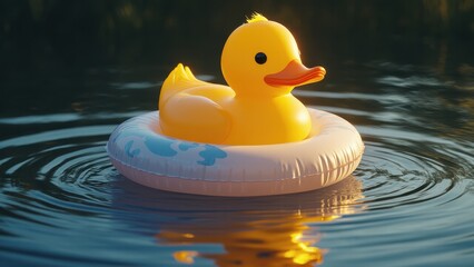 yellow rubber duck on water
