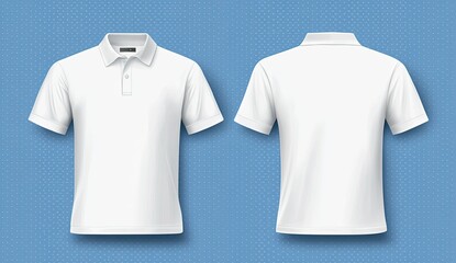 Naklejka premium White Polo Shirt Mockup Front and Back View