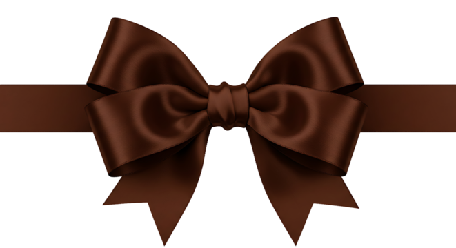 Brown Satin Ribbon Bow Elegant Gift Wrapping Transparency PNG