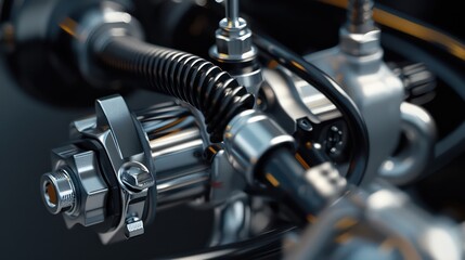 Detail view of car power steering pump