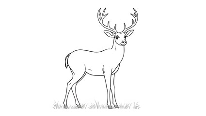 black and white deer pictures for coloring