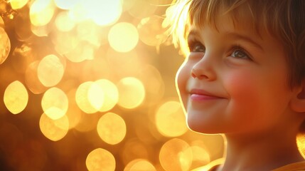 happy child golden hour portrait