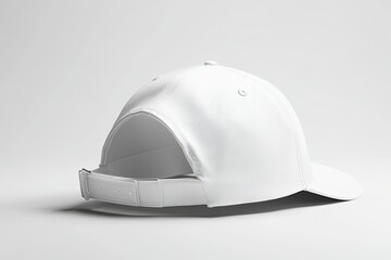 Fototapeta premium White Baseball Cap Back View Mockup Display