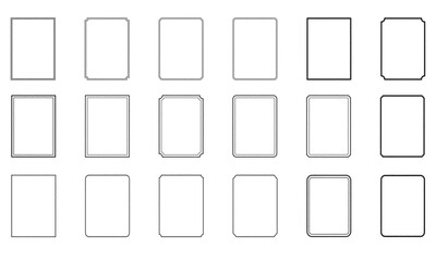 Rough Edge Rectangle Frame Set of Borders for Invitations, Wedding Invites, Greeting Cards, Stationary, Christmas Cards, Scrapbook, Digital Frames, Page Borders. Black vector frame collection set