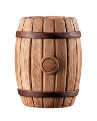 Obraz premium Rustic wooden barrel used for aging beverages like wine or whiskey.