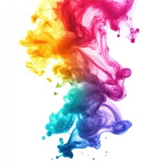 Obraz premium A vibrant swirl of colorful ink dispersing in water, creating an artistic visual effect.