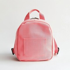A Pink Mini Backpack Sits On A White Background