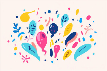 Colorful abstract shapes on light background