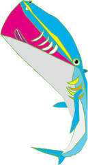 シロナガスクジラ色有鉛筆風