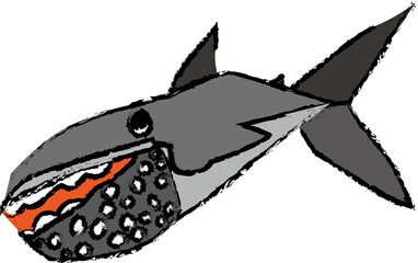 ホオジロザメ色有鉛筆風