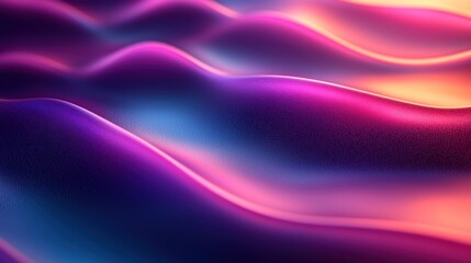 Fototapeta premium Abstract Purple Pink and Blue Wavy Landscape