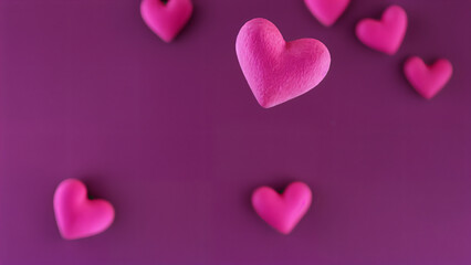 Fototapeta premium pink hearts background