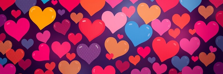 Vibrant Colorful Hearts Background Creating a Playful and Joyful Atmosphere for Creative Designs