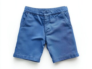 Blue cotton shorts isolated on white background