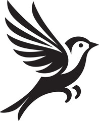Obraz premium Stylized bird in flight, black silhouette.