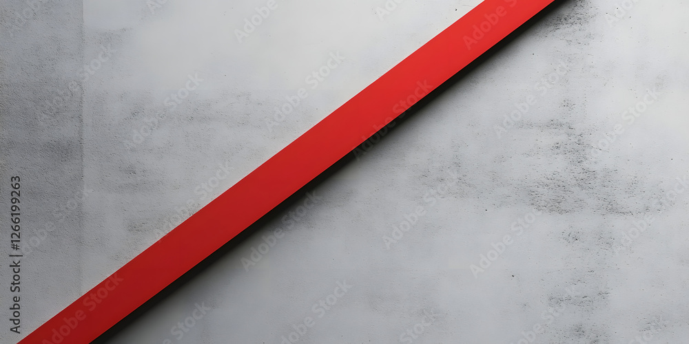 Poster simple gray background with striking red diagonal line