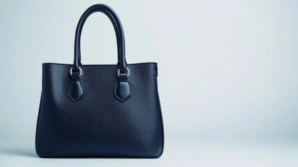 A designer luxury handbag displayed against a white background, emphasizing premium craftsmanship, copy space.